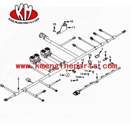 XCEC M11 ISM QSM11 engine ECM wiring harness 2864512